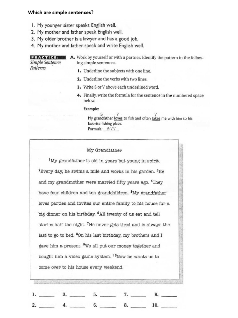Which Are Simple Sentences | PDF