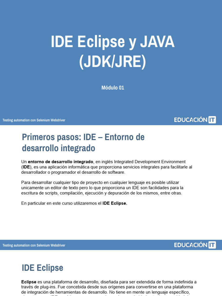 Curso de Selenium Webdriver con Java | PDF | Entorno de desarrollo ...