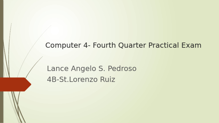 Computer 4 - Fourth Quarter Practical Exam | PDF