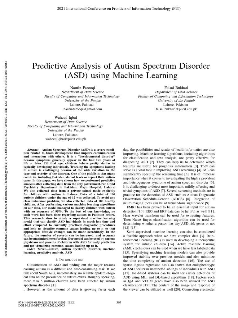 Machine Learning for Autism Prediction | PDF | Autism Spectrum ...