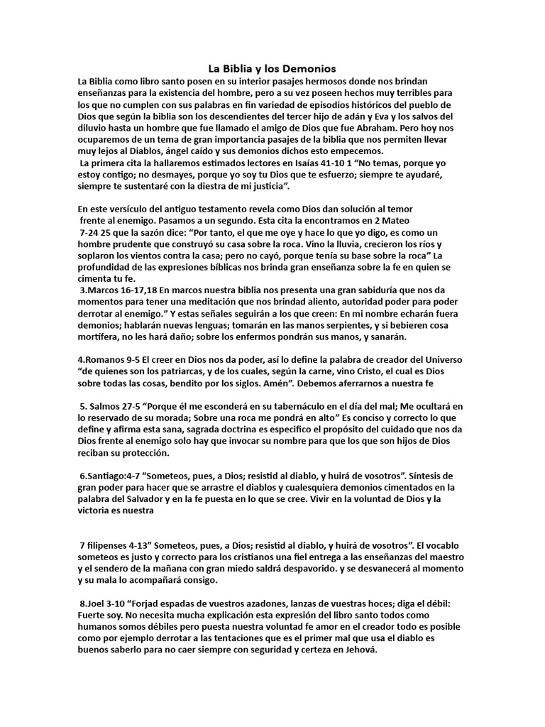 La Biblia y Los Demonios | PDF | Biblia | Demonios
