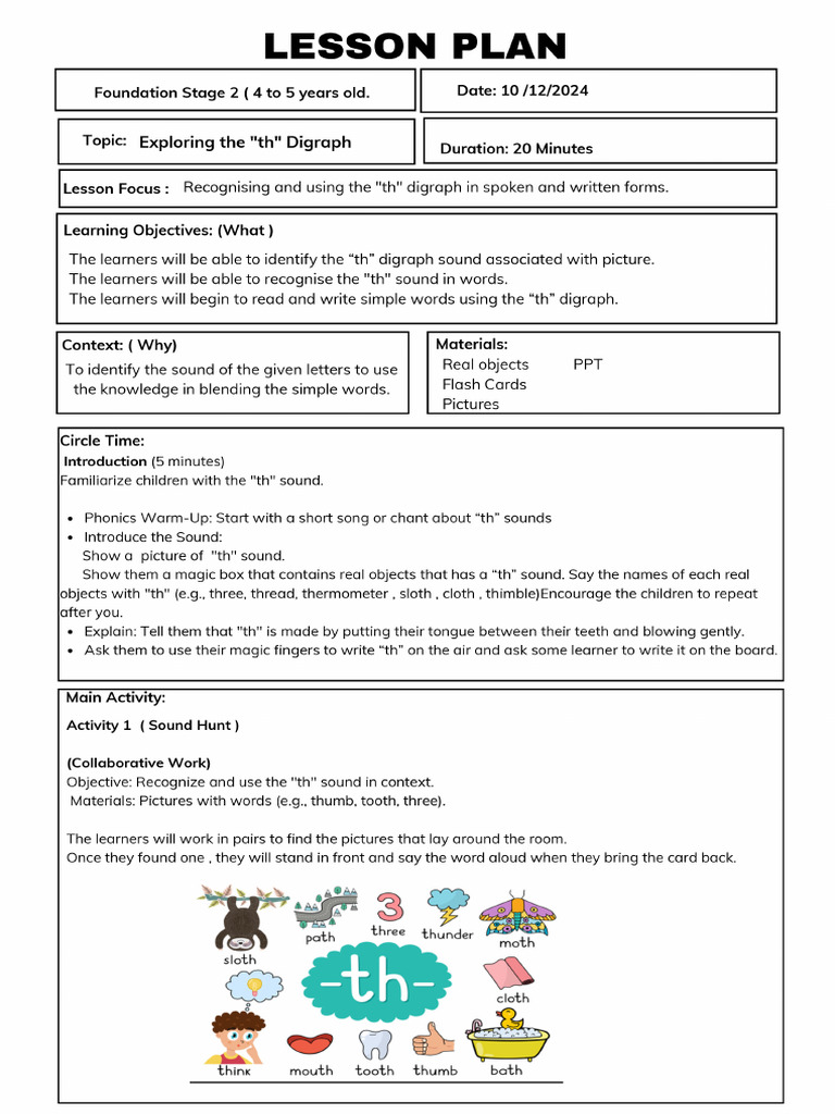 Lesson Plan - TH | PDF
