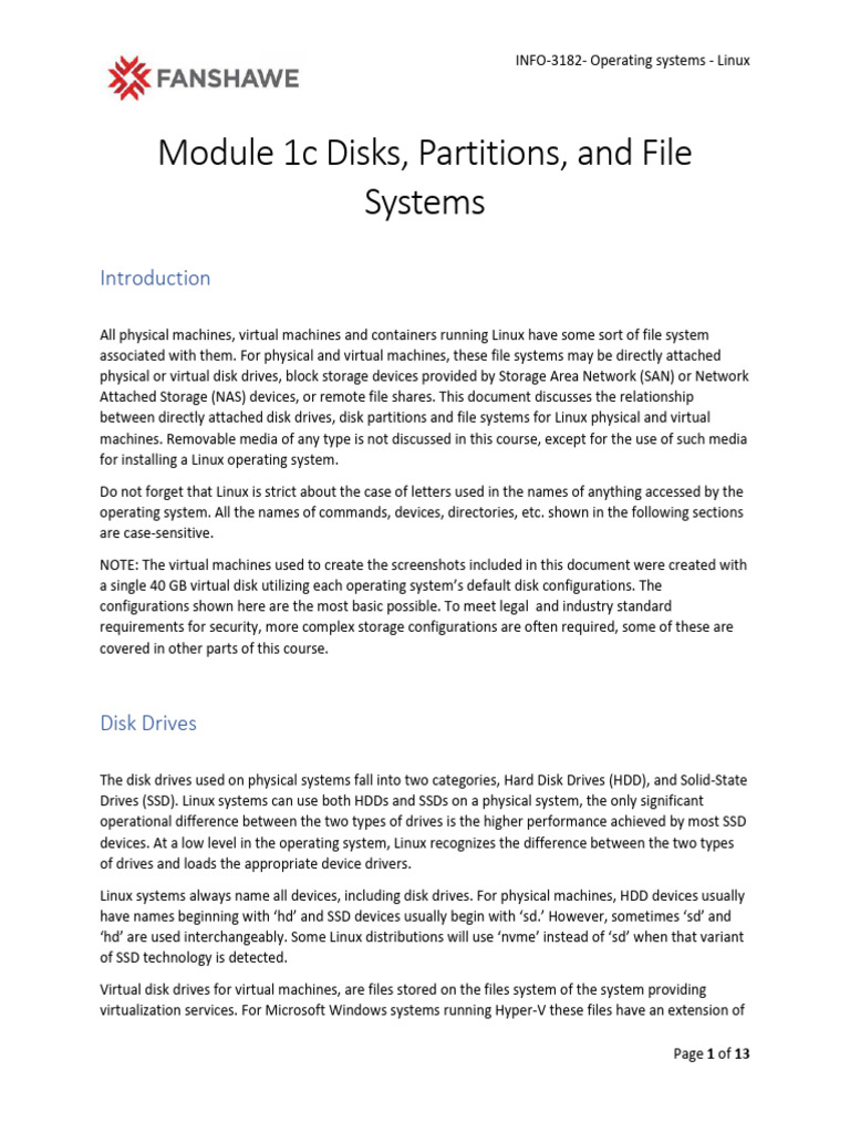 Module 1c Disk Partitions File Systems | PDF | File System | Solid ...