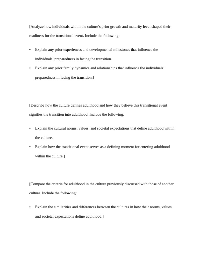 Cultural Perspectives on Adulthood Transition | PDF