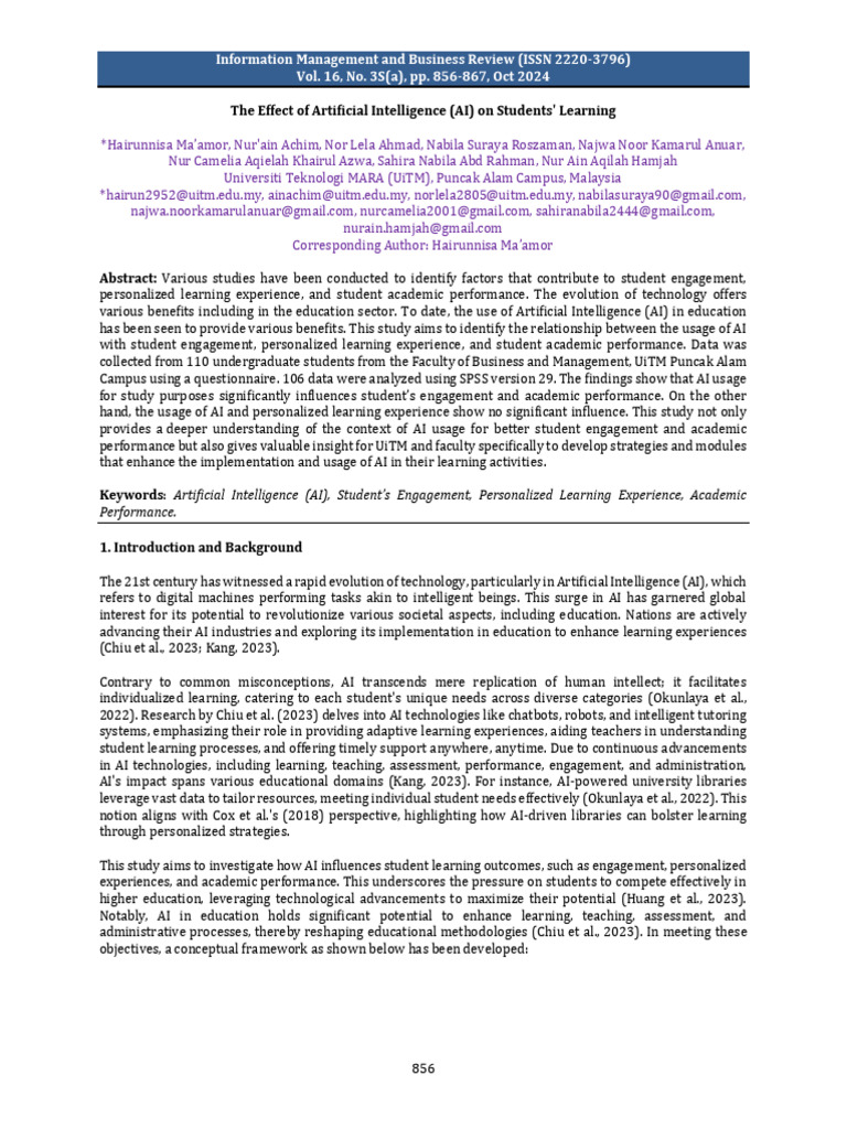 AI's Impact on Student Learning | PDF | Artificial Intelligence ...