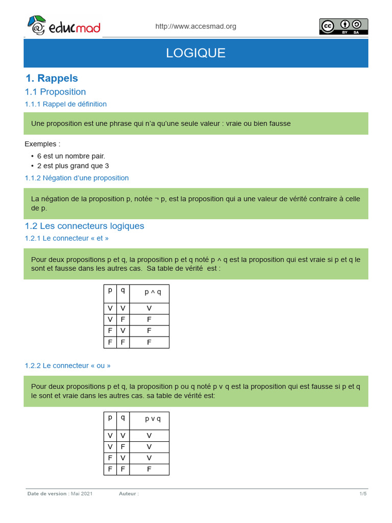 Réciproque et implications logiques | PDF | Logique mathématique | Logique