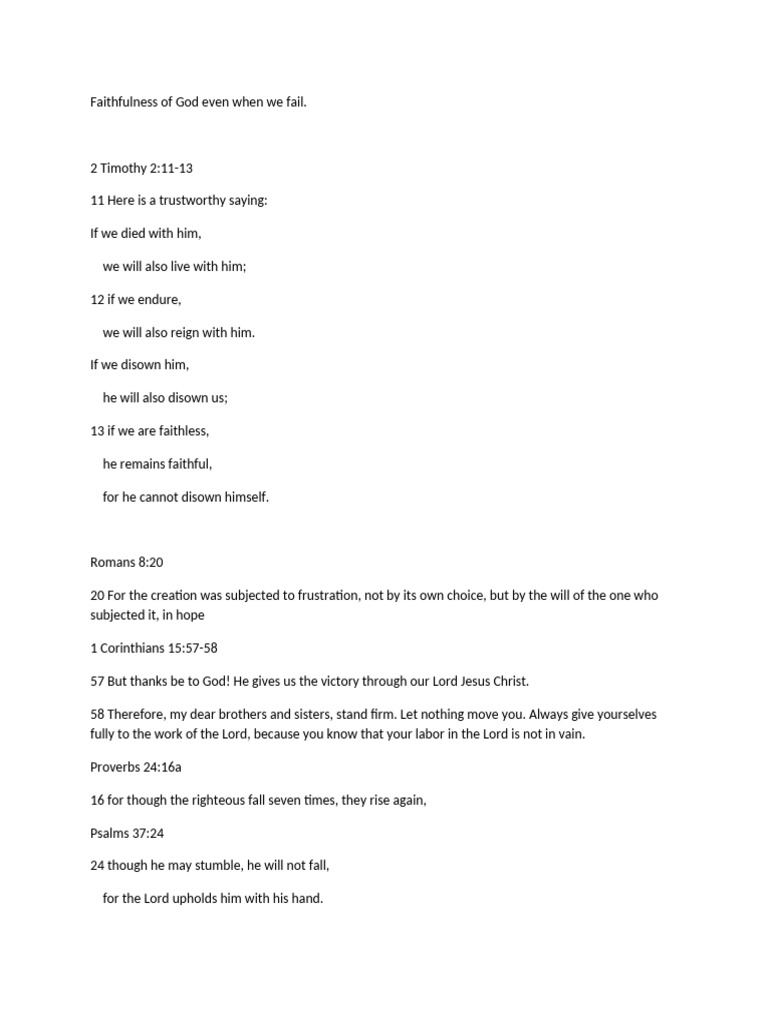 God's Faithfulness in Our Failures | PDF
