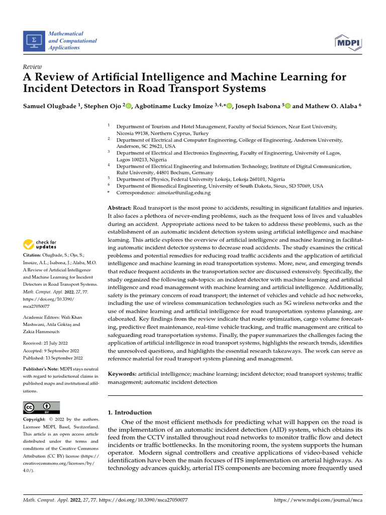 Mca 27 00077 | PDF | Machine Learning | Artificial Intelligence