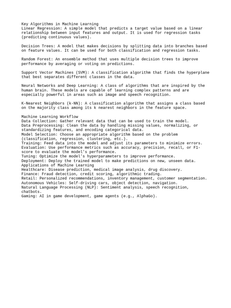 key algo of ML | PDF
