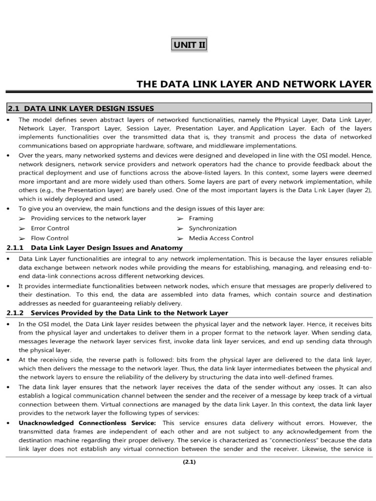 Computer Networks - Unit 2 Notes | PDF