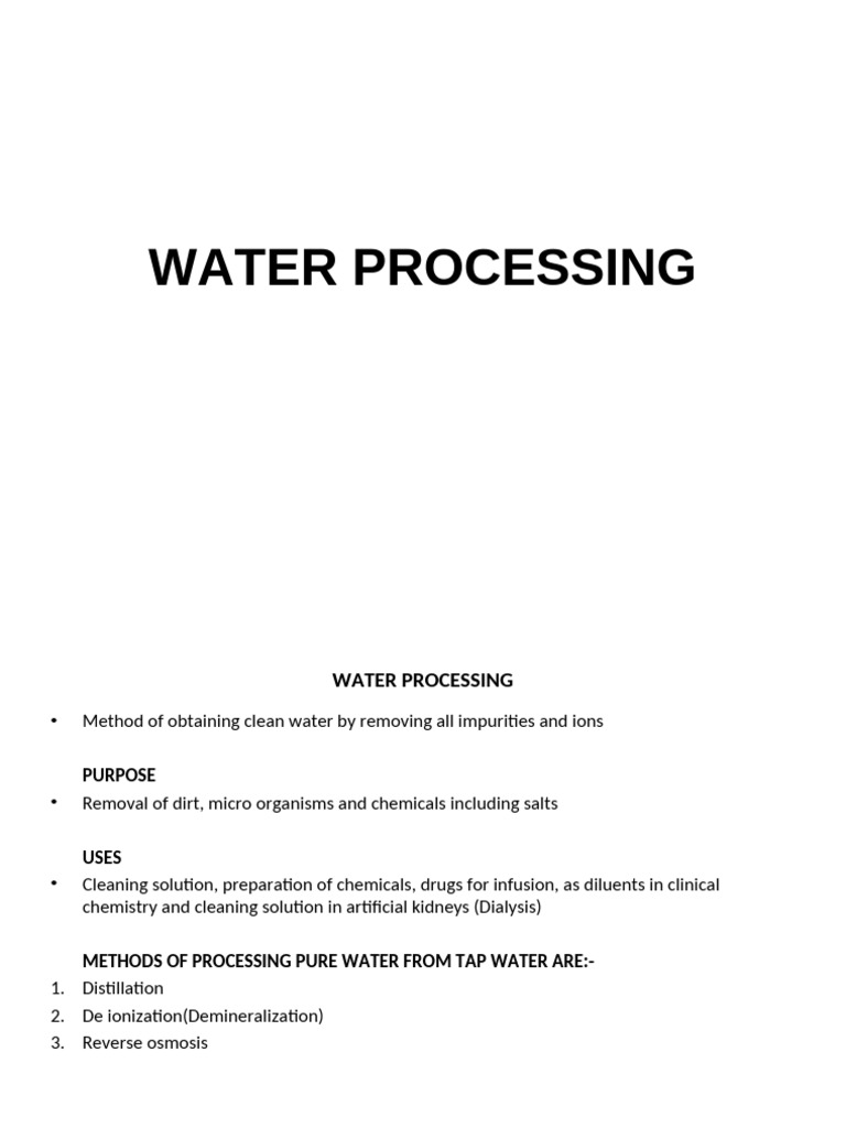 Water Purification Methods Explained | PDF | Purified Water | Ion Exchange