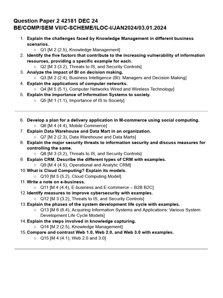 Mis 22,24 | PDF | Enterprise Resource Planning | Information Science