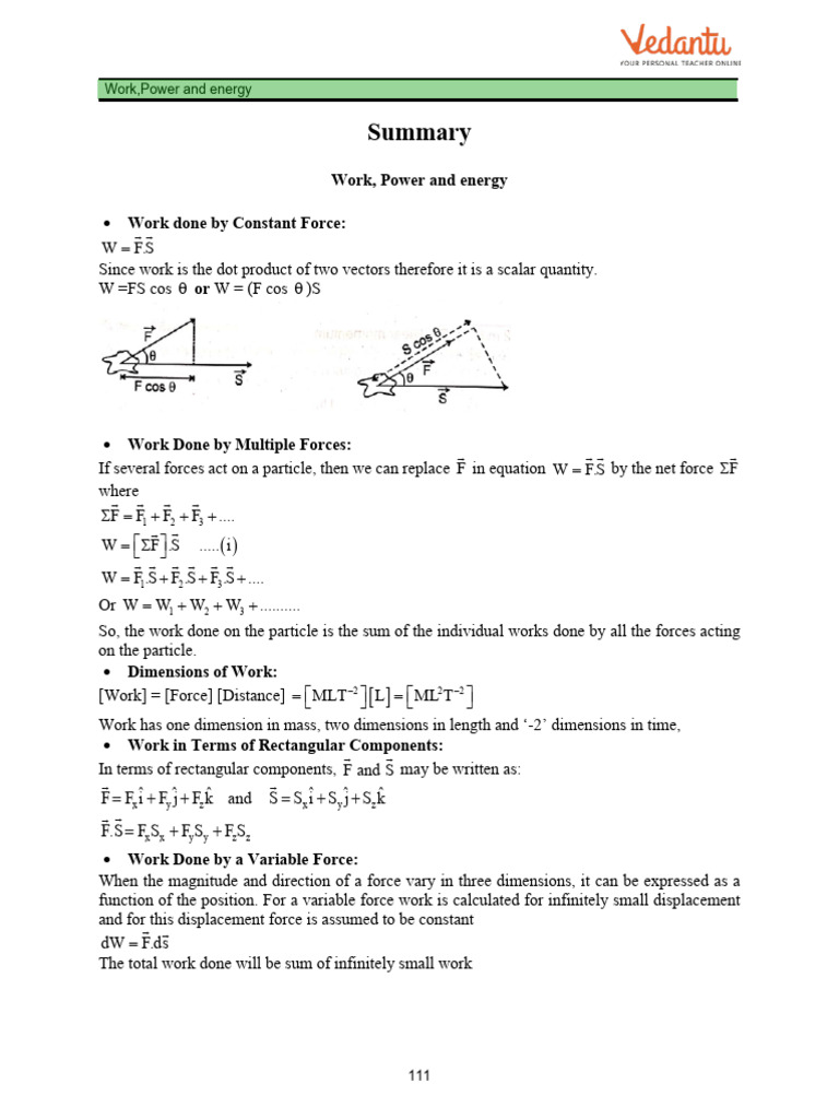 Work, Power, and Energy Concepts Explained | PDF | Collision | Force