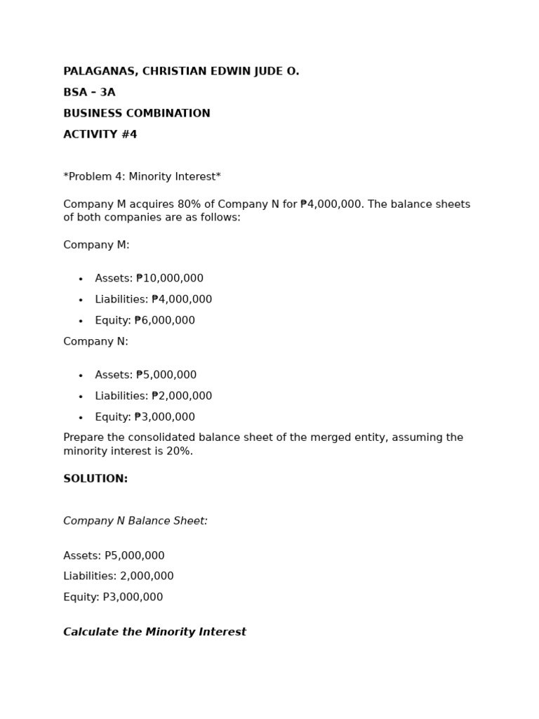 Consolidated Balance Sheet Analysis | PDF | Equity (Finance) | Balance ...