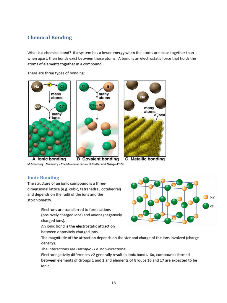 Types of Chemical Bonds Explained | PDF | Ionic Bonding | Chemical Bond