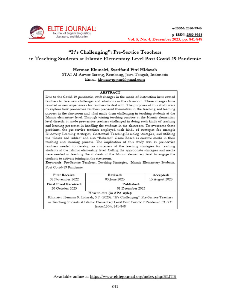 Pre-Service Teaching Challenges | PDF | Teachers | Learning
