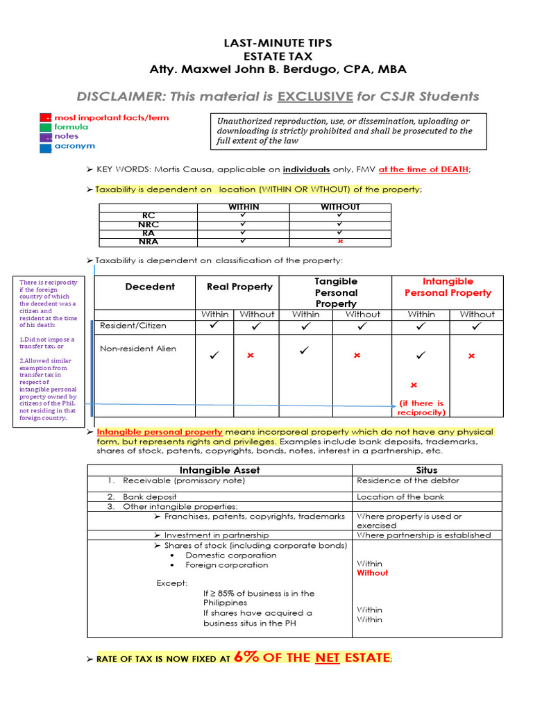 LMT Estate Tax | PDF | Estate Tax In The United States | Tax Deduction