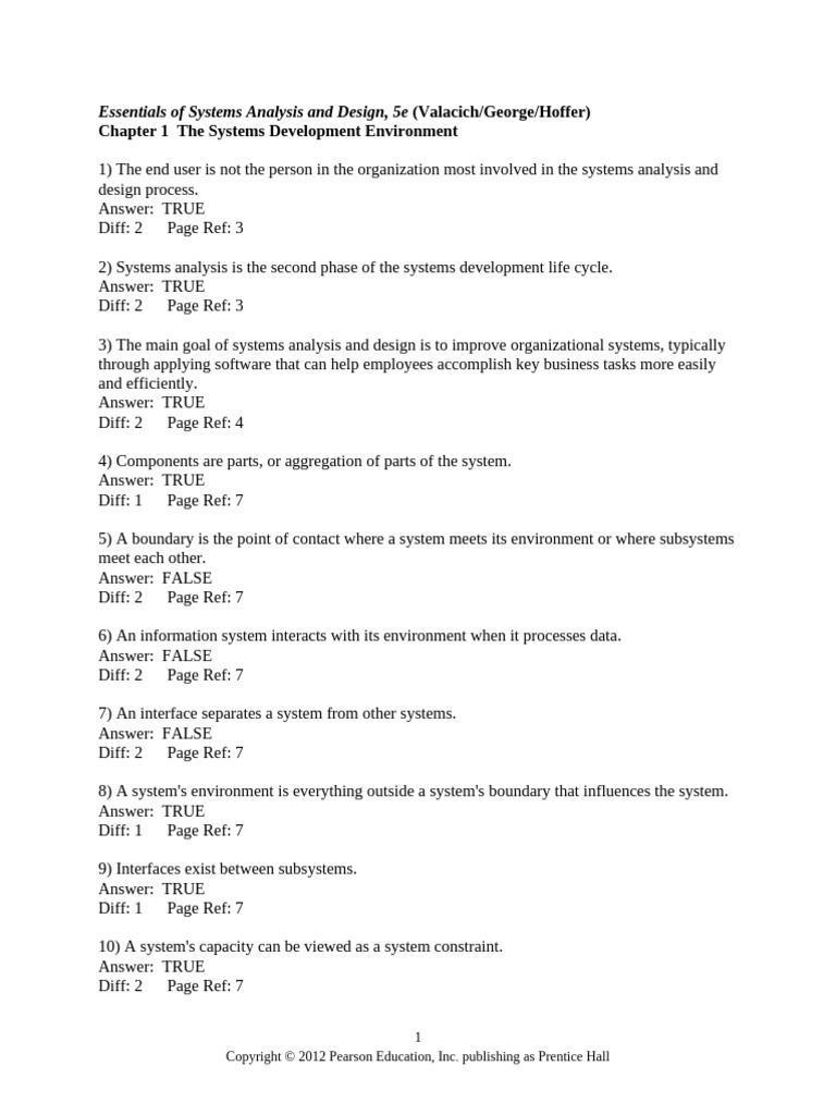 Test Banks For Essentials of Systems Analysis and 3 | PDF | System ...