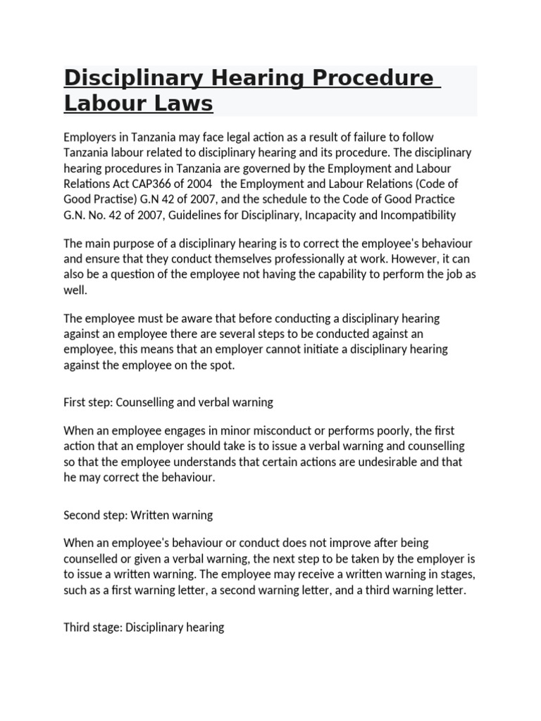 Employers in tanzania may face legal action as a result of failure to
