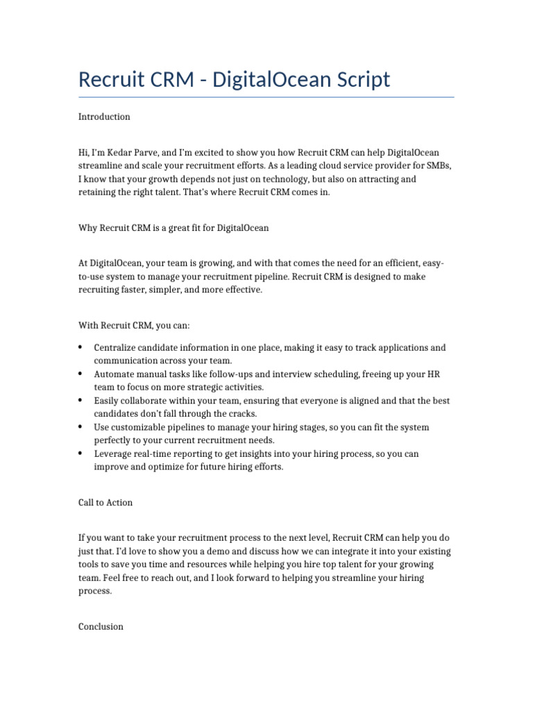 Streamline Hiring with Recruit CRM | PDF