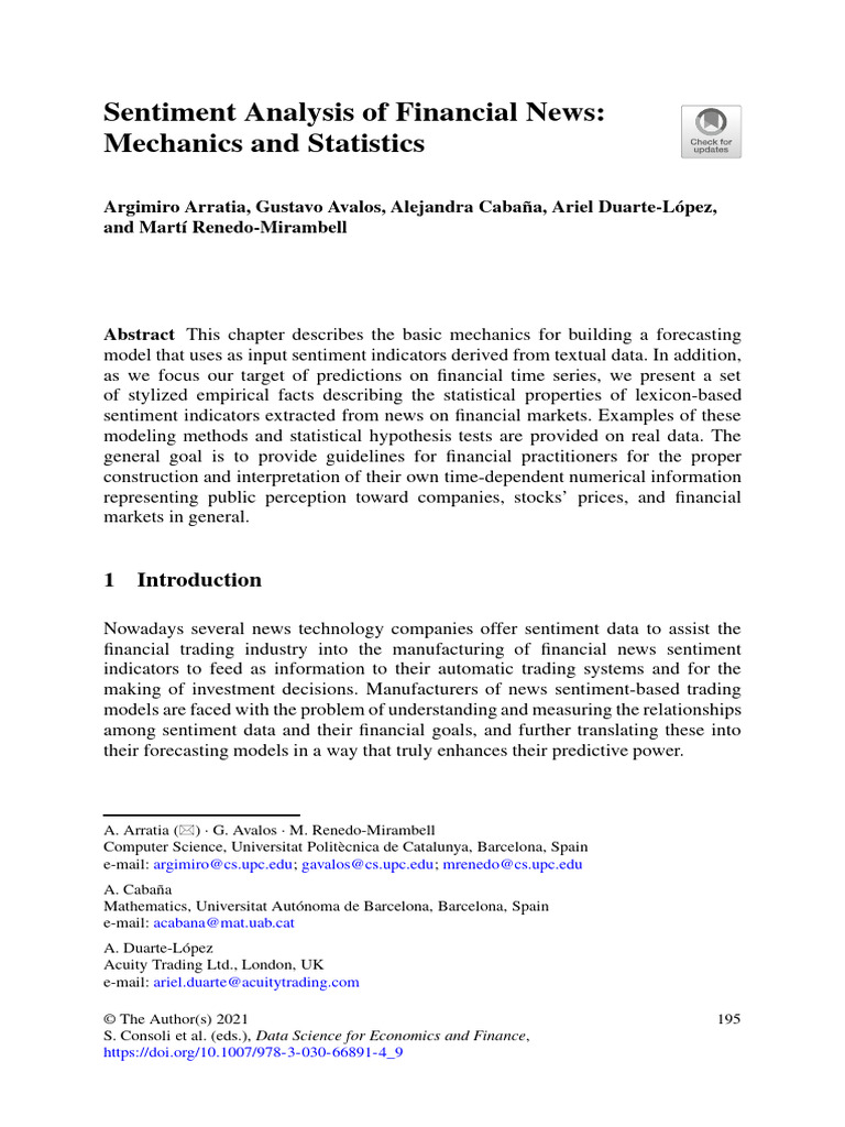 Financial News Sentiment Analysis Guide | PDF | Stationary Process ...