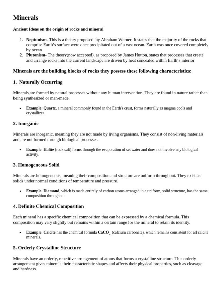Earth Sci-2nd Quarter Lecture | PDF | Rock (Geology) | Minerals