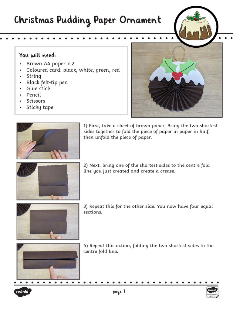 DIY Christmas Pudding Ornament Guide | PDF | Paper