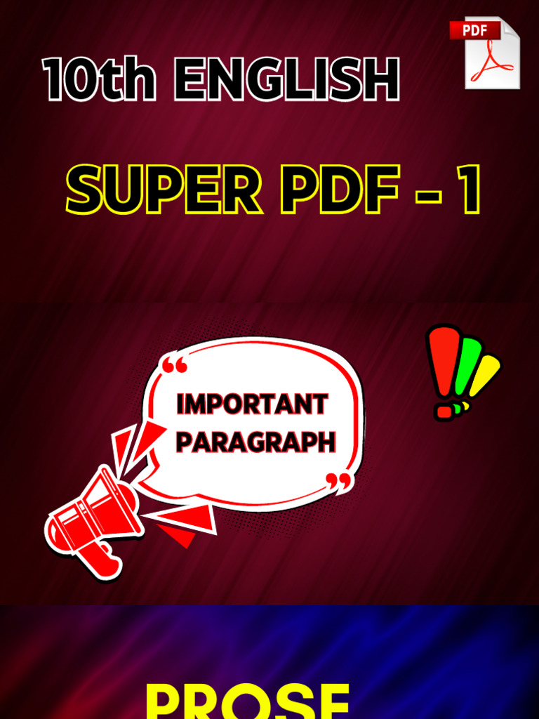 10th ENGLISH 10th ENGLISH: Super PDF - 1 Super PDF - 1 | PDF