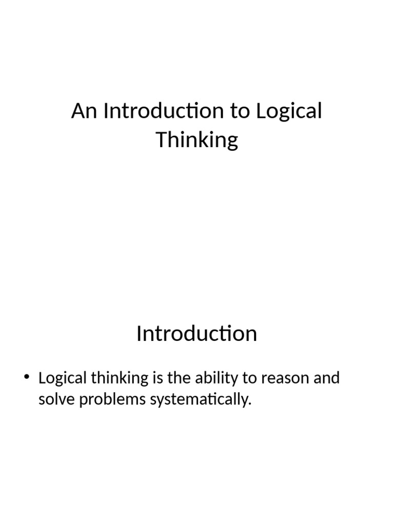 An introduction to logical thinking pdf