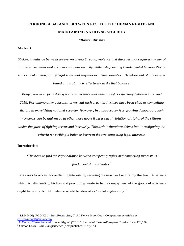 Balancing Human Rights and Security in Kenya | PDF | Human Rights ...