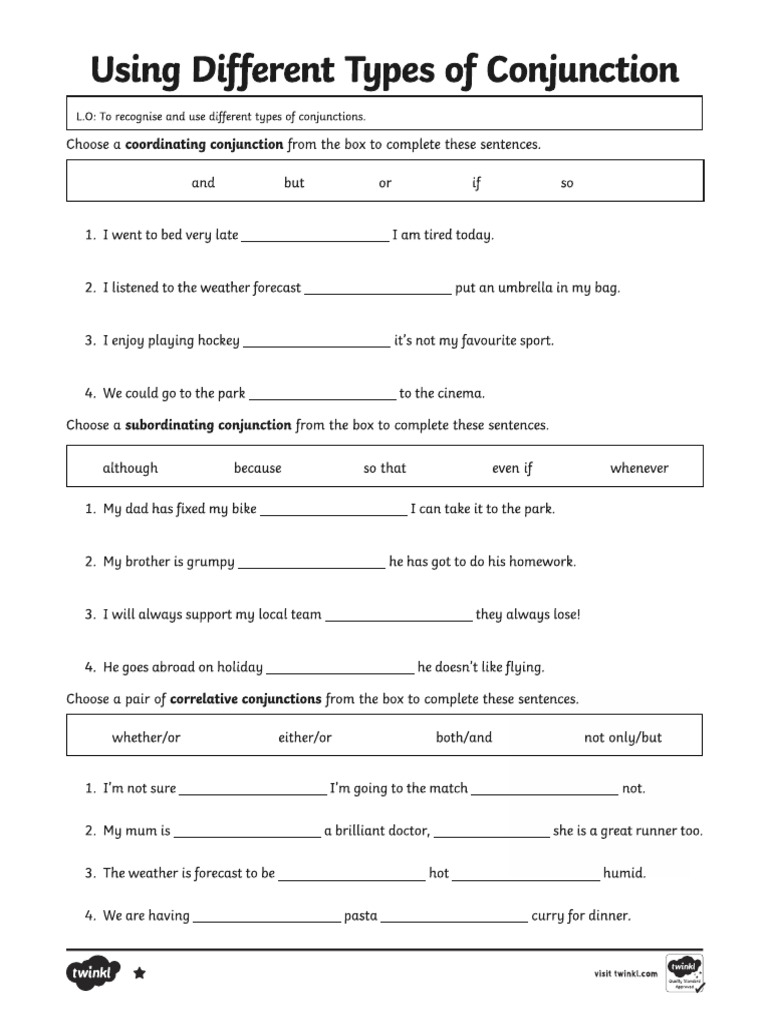 1A Using Types of Conjunction | PDF