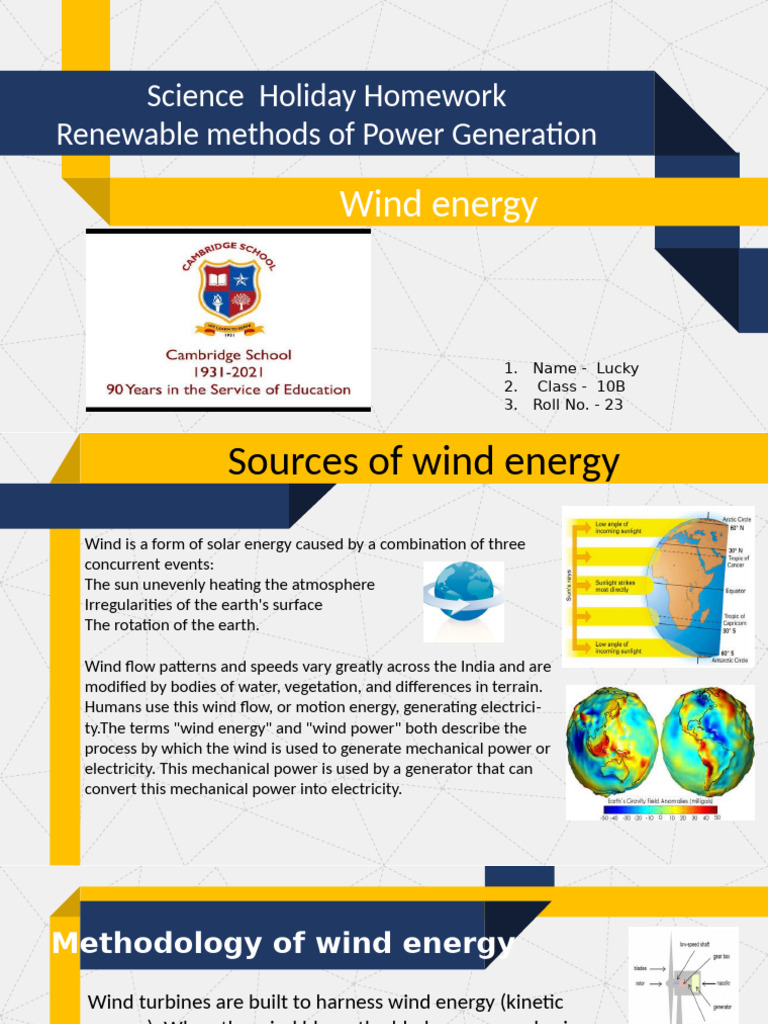 Science project on wind energy | PDF | Wind Farm | Wind Power