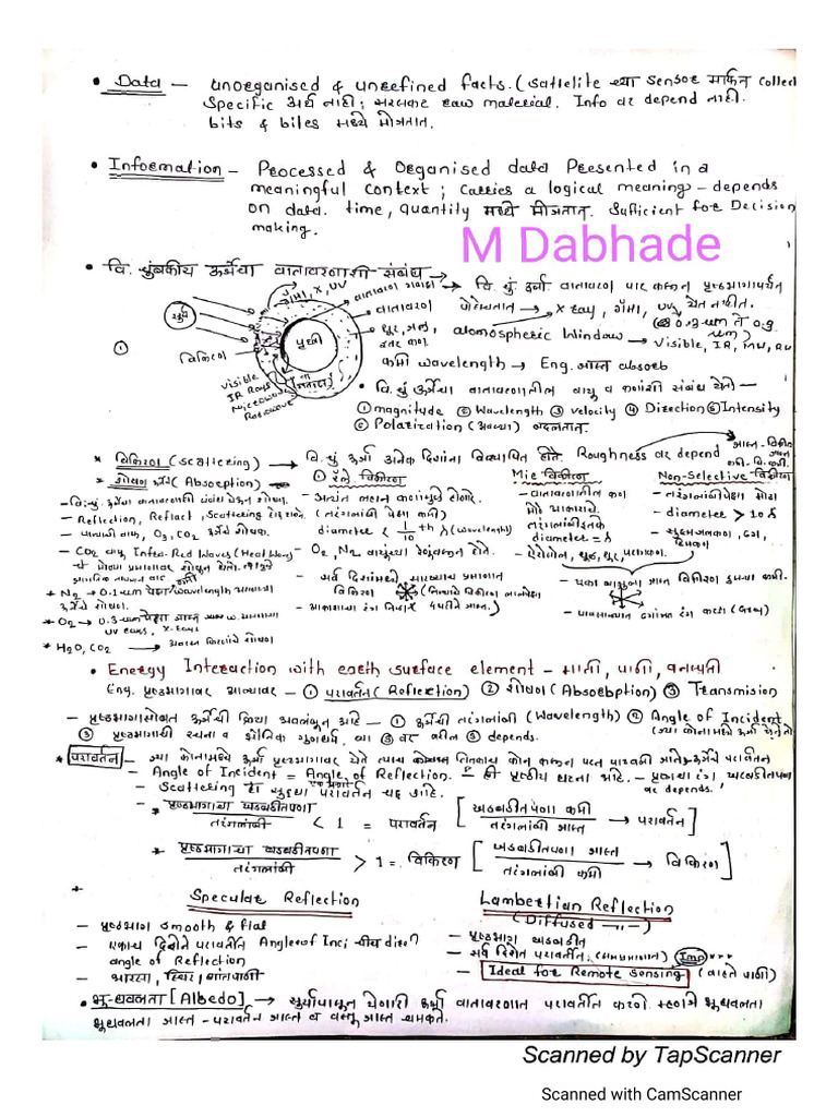 Short Notes - Remote Sensing | PDF