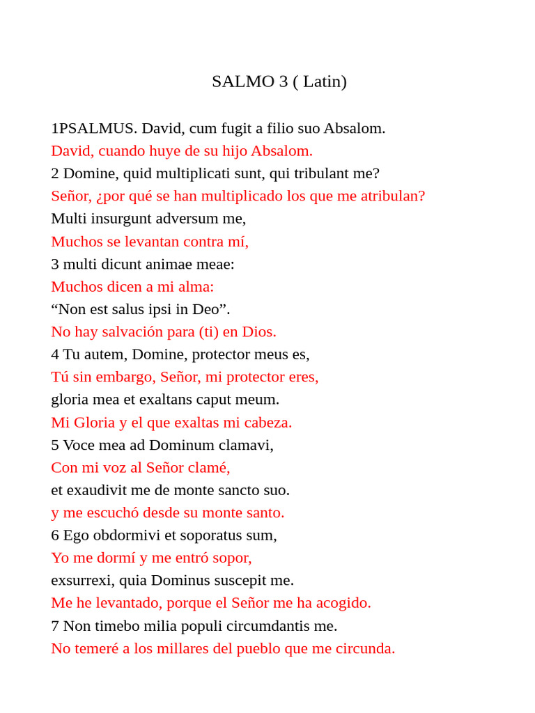Salmo 3 (Latin)) | PDF