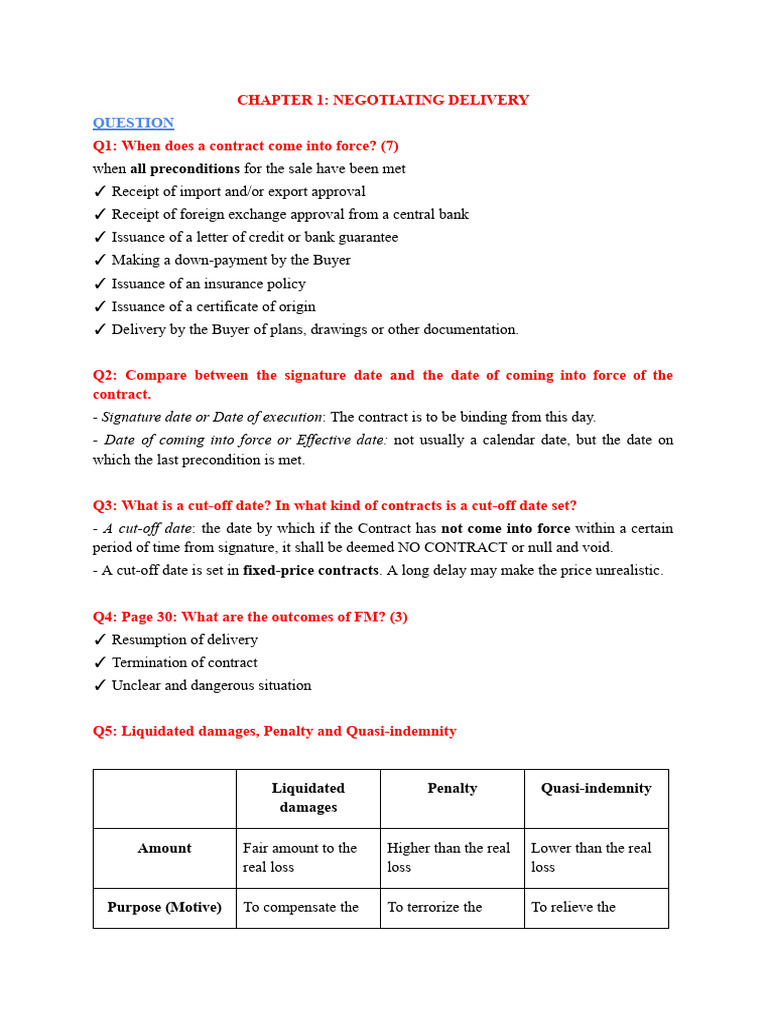 All Preconditions: Signature Date or Date of Execution Date of Coming ...
