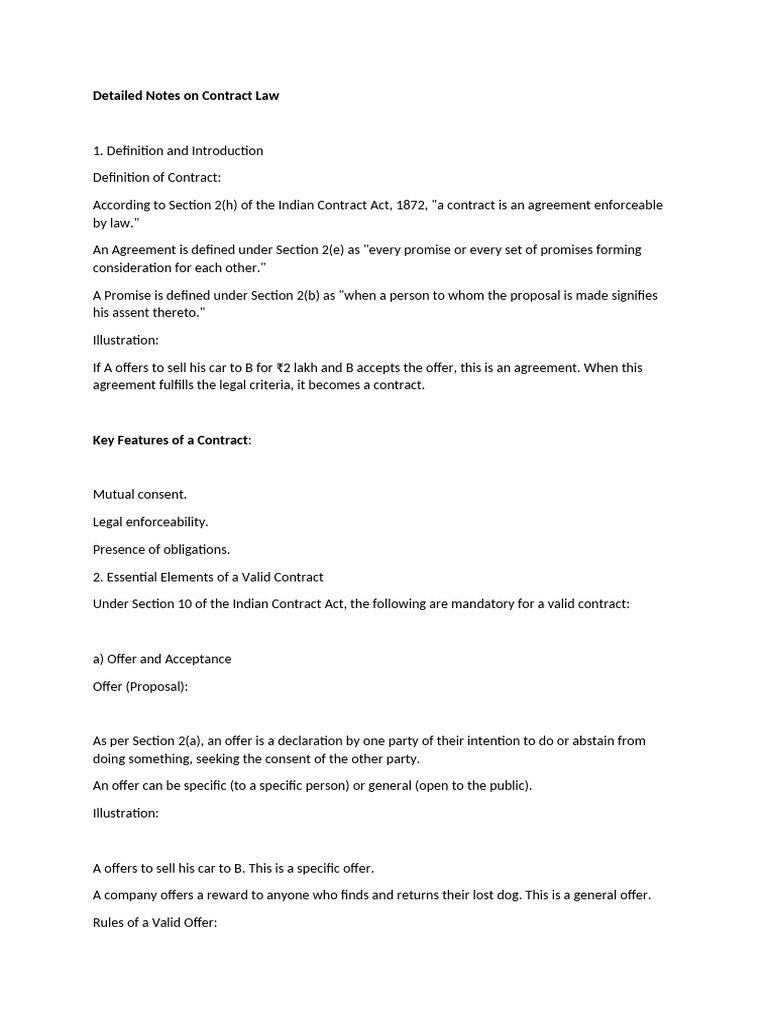 contract law | PDF | Offer And Acceptance | Damages