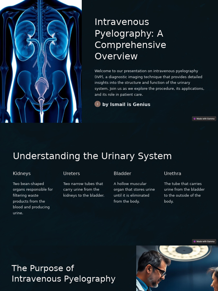 Intravenous Pyelography Explained | PDF | Urology | Medicine