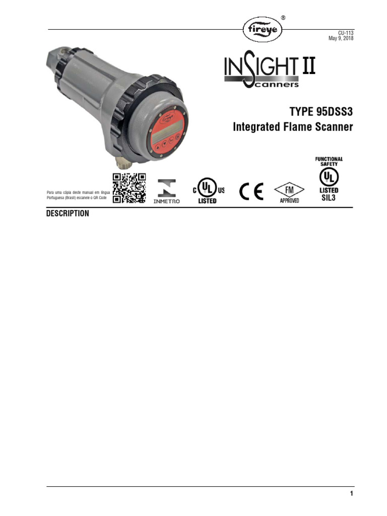 Fireye 95DSS3 Integrated Flame Scanner Manual | PDF | Electrical ...