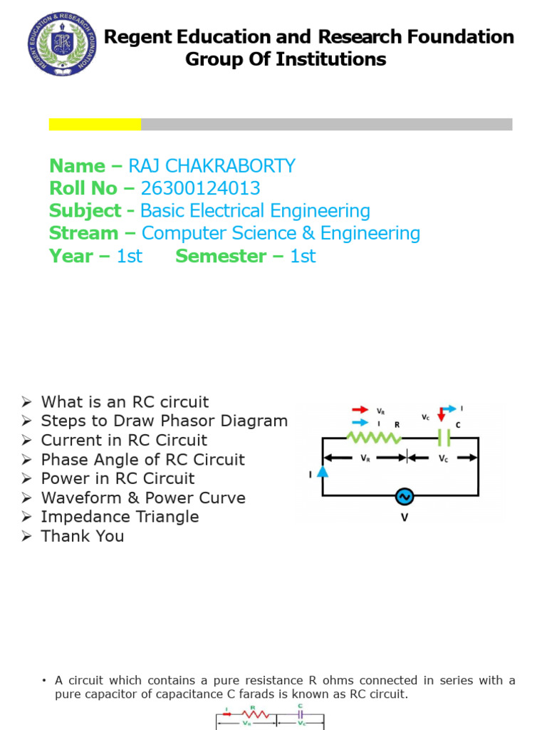 RC Circuit Analysis in AC Systems | PDF | Electrical Impedance ...