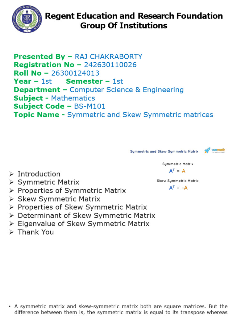Raj Chakraborty 26300124013 BSM101 | PDF | Matrix (Mathematics ...