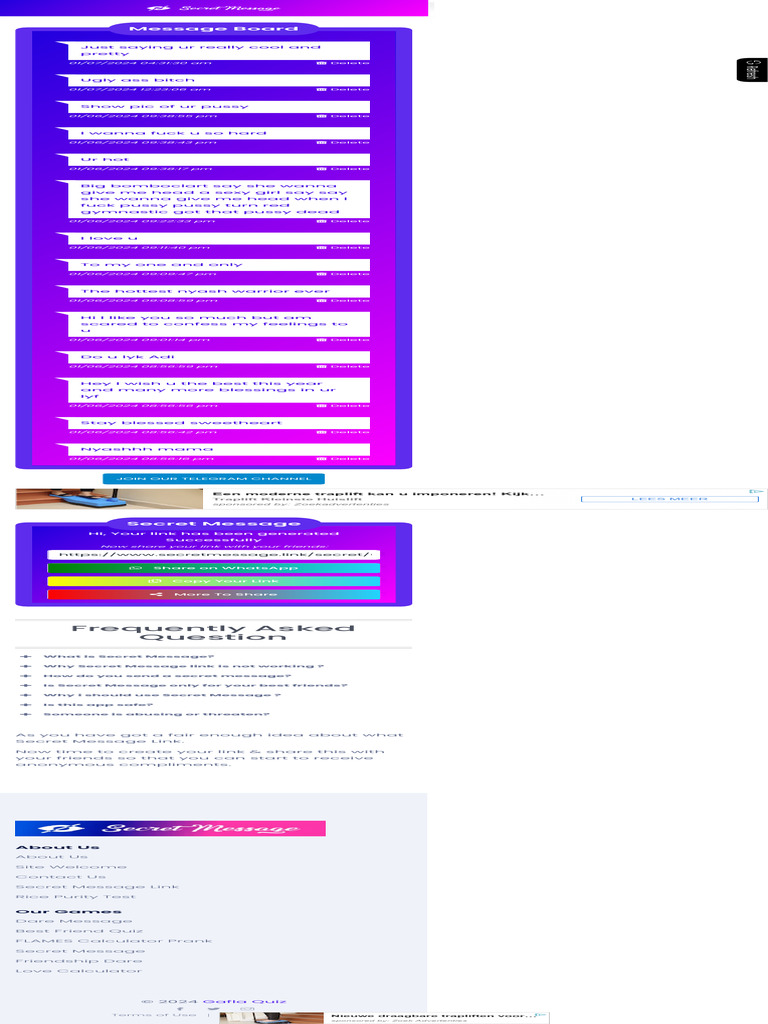 Secret message 2024 get anonymous message from your friends pdf