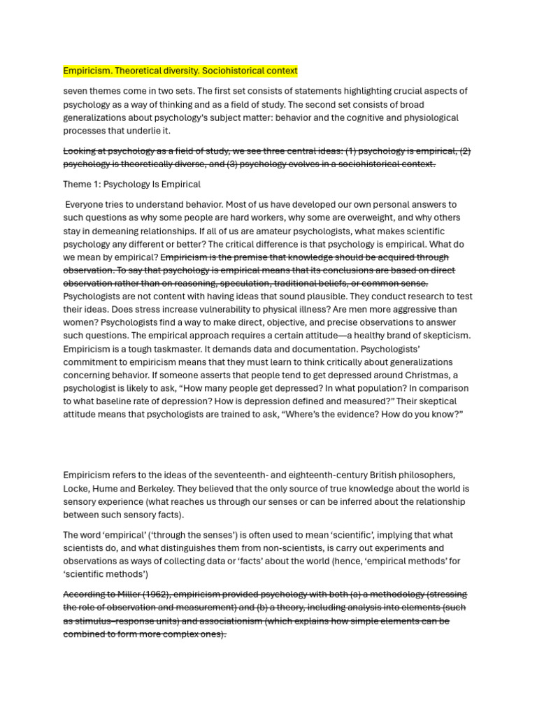 document of empiricism PDF Empiricism Psychology