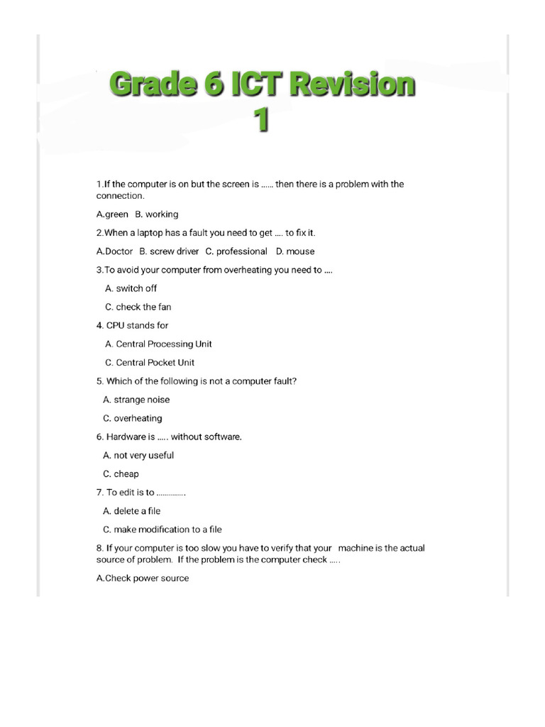 g6 Ict Revision | PDF