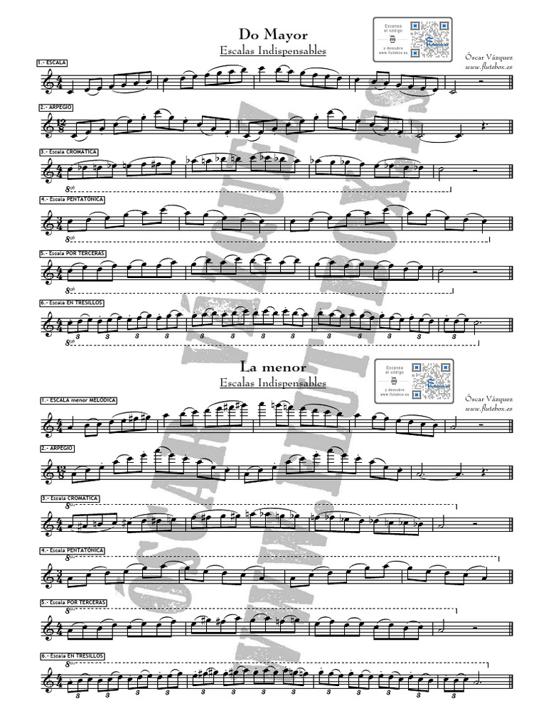 Escalas Musicais Essenciais para Flauta | PDF | Xadrez | Aberturas (xadrez)