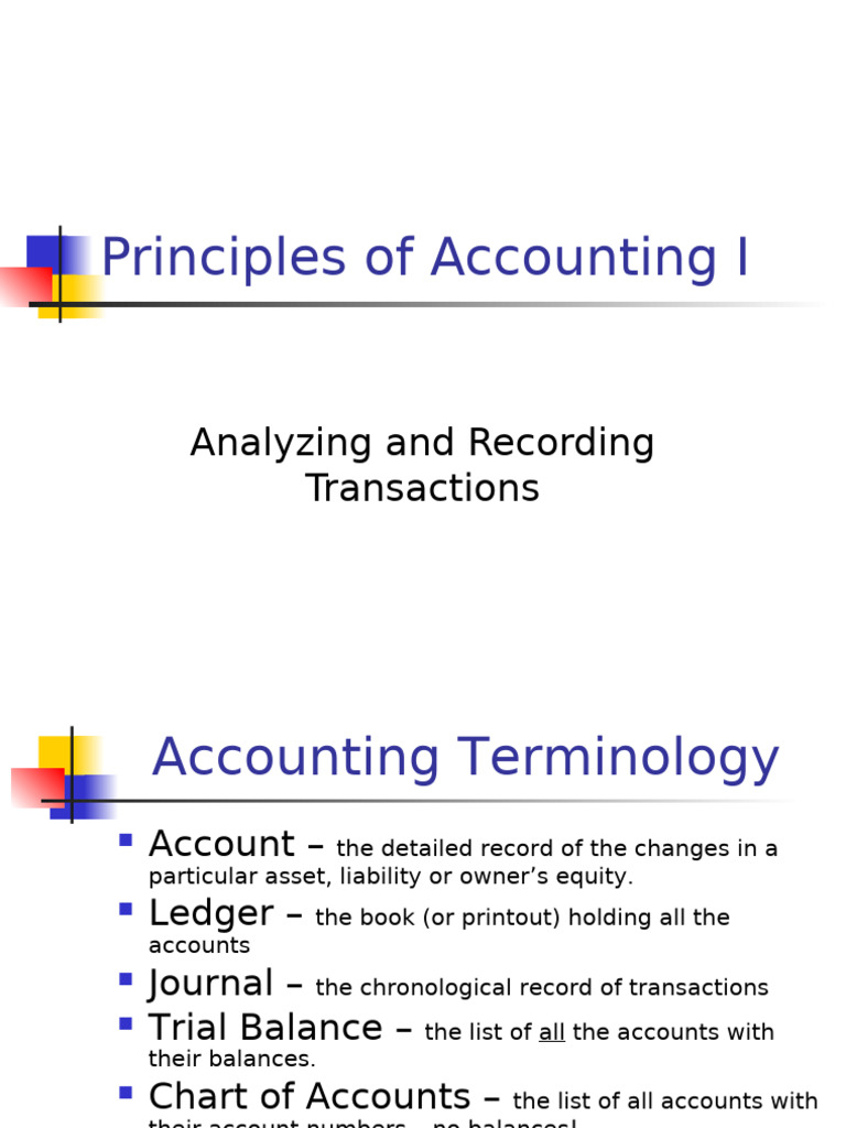 Analyzing and Recording Transactions | PDF | Debits And Credits ...