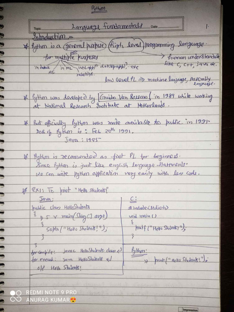 Python Series 1 by Vinod Sir | PDF