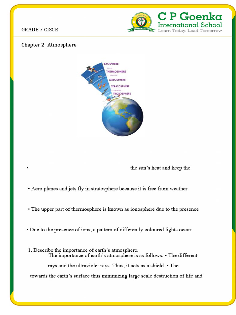 CHP 2 Atmosphere Textual Questions Answers | PDF | Atmosphere Of Earth ...