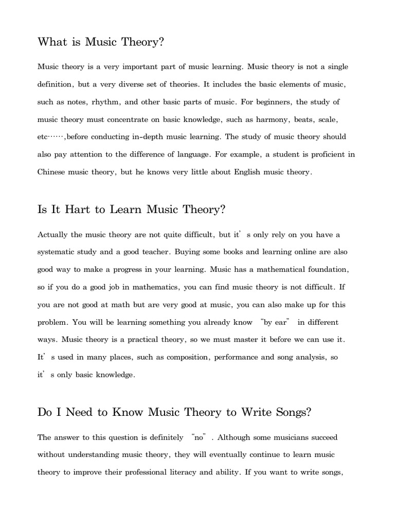 Language in Music Homework 3 | PDF