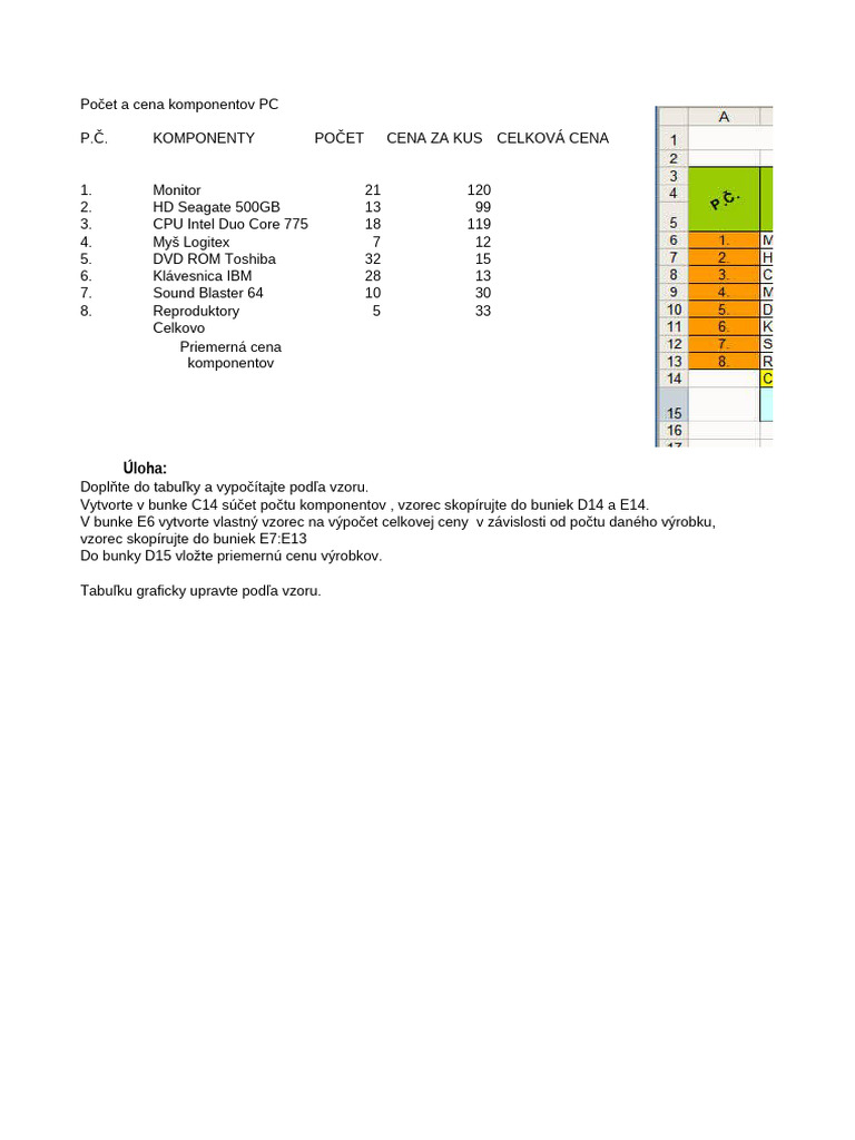 Mat Excel Uloha | PDF