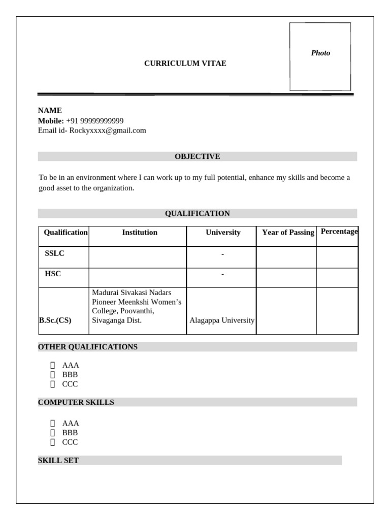 Resume Format | PDF
